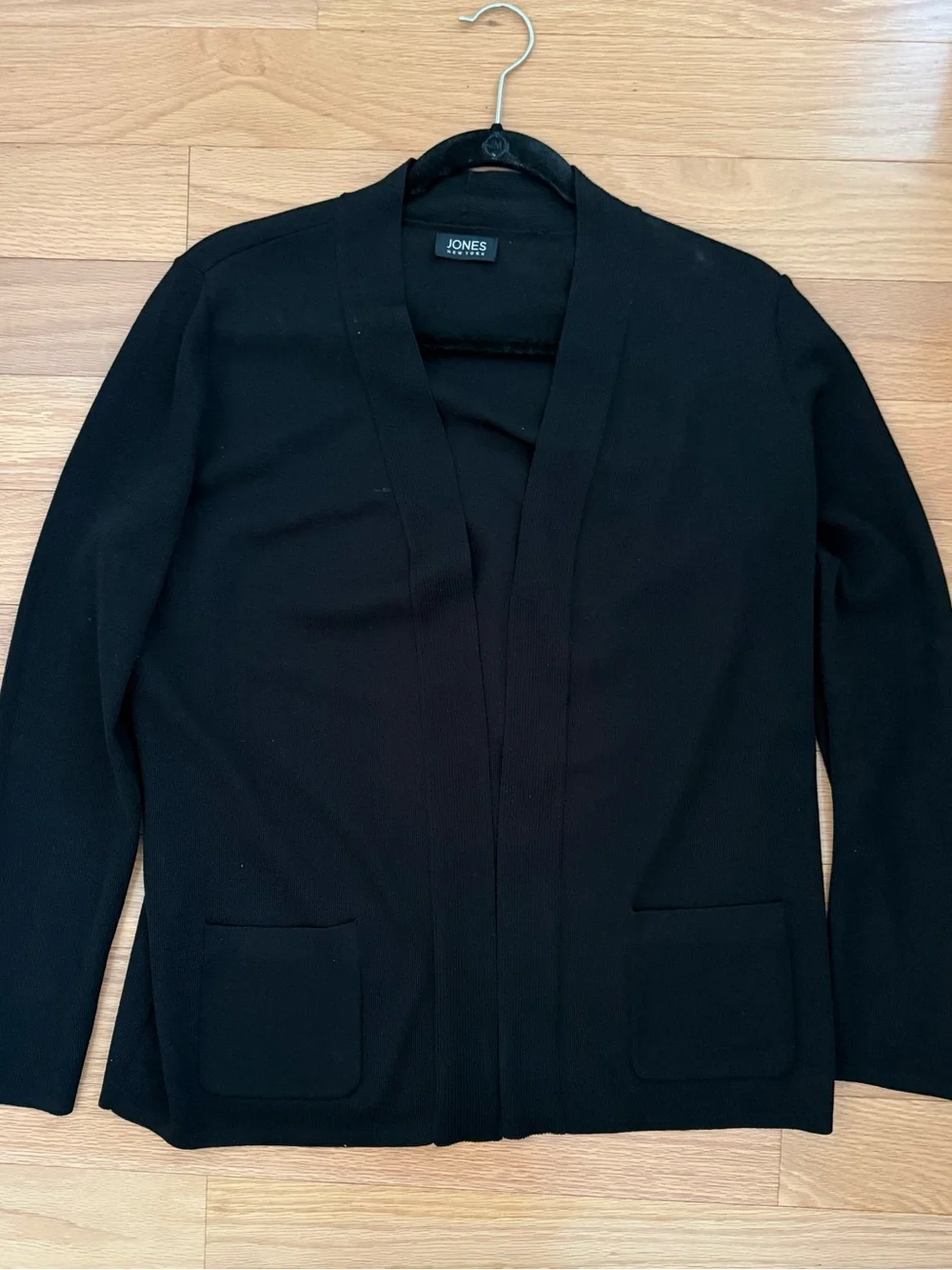 Jones New York Black Open-Front Blazer Cardigan